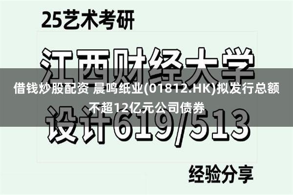 借钱炒股配资 晨鸣纸业(01812.HK)拟发行总额不超12亿元公司债券